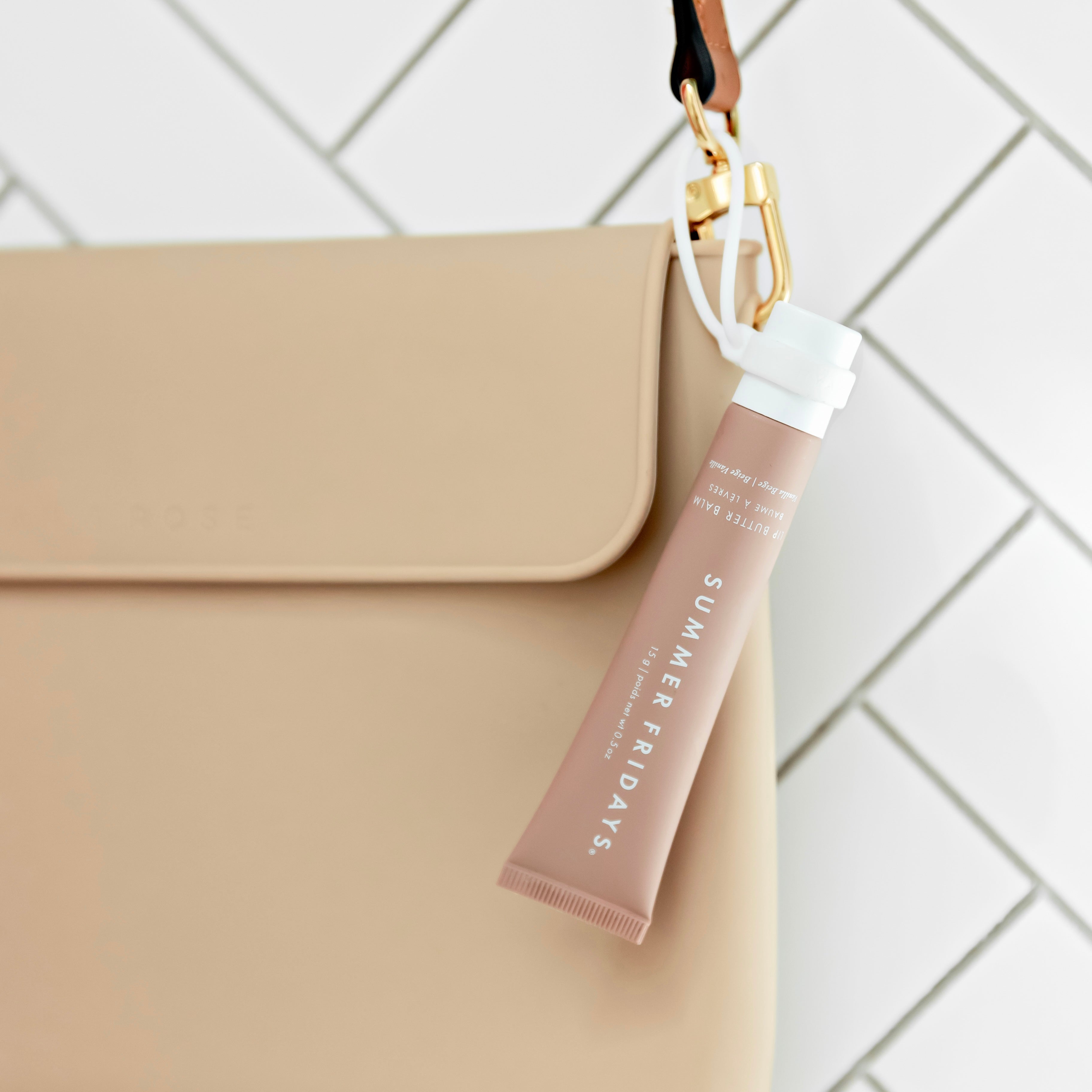 Lip balm holder on purse