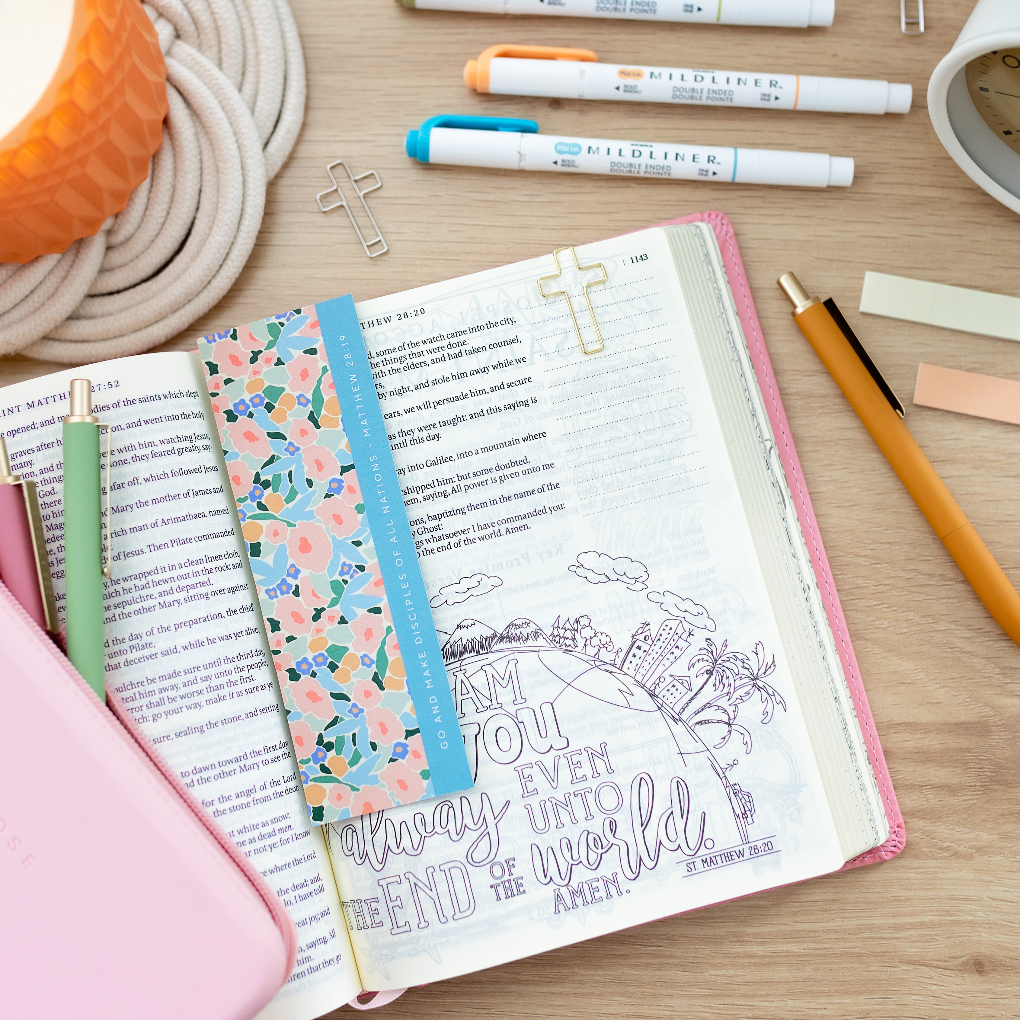 Bookmark and cross paper clips