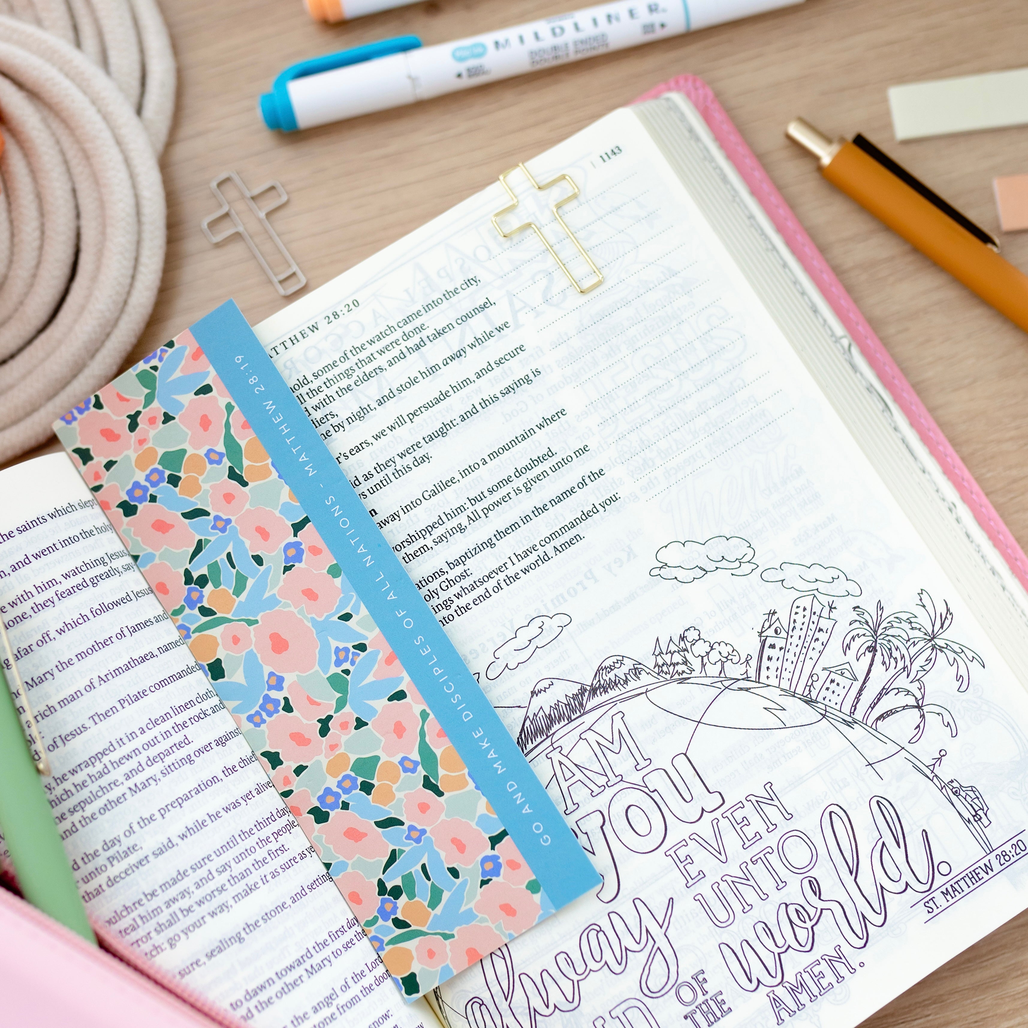 Bookmark and cross paper clips