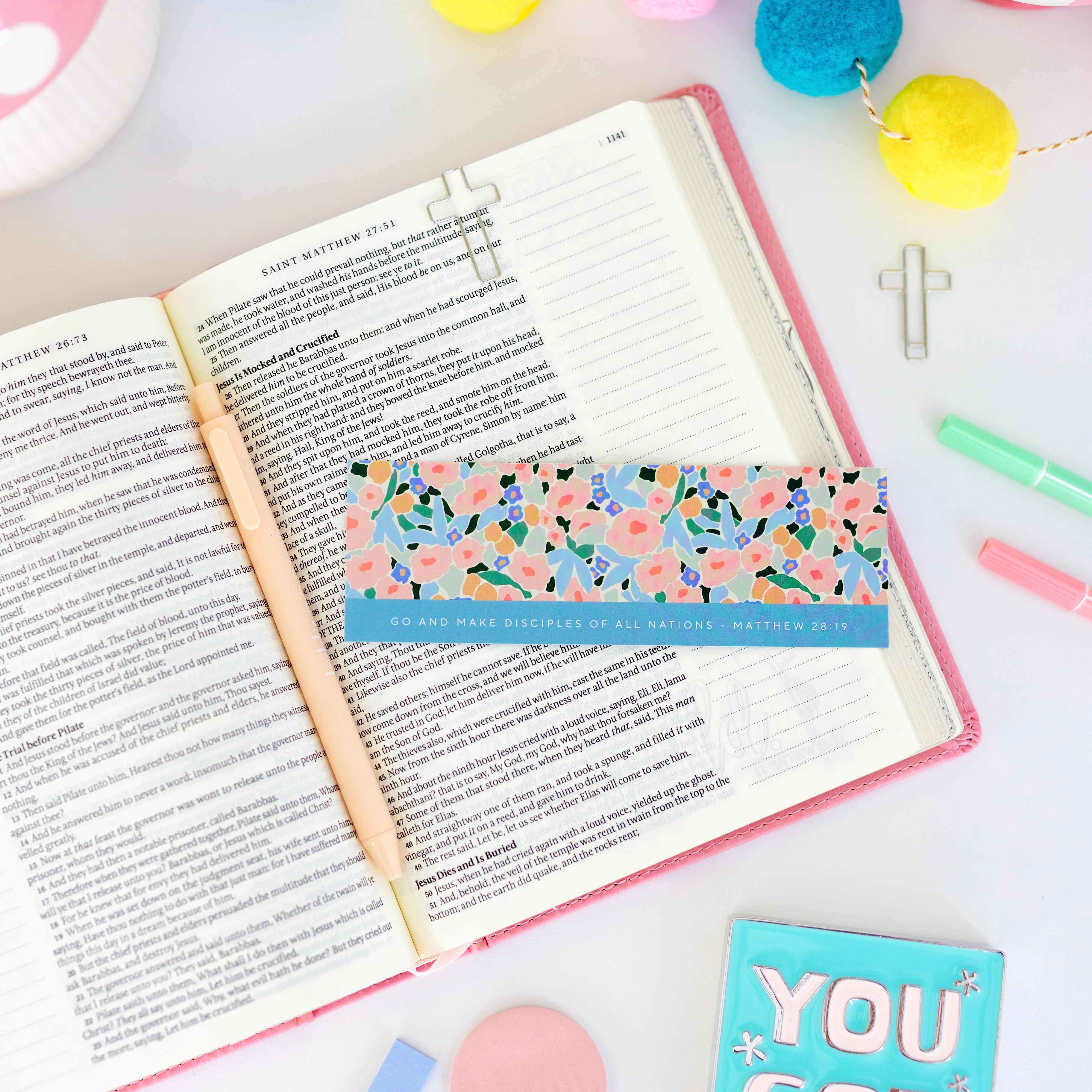 Bookmark and cross paper clips