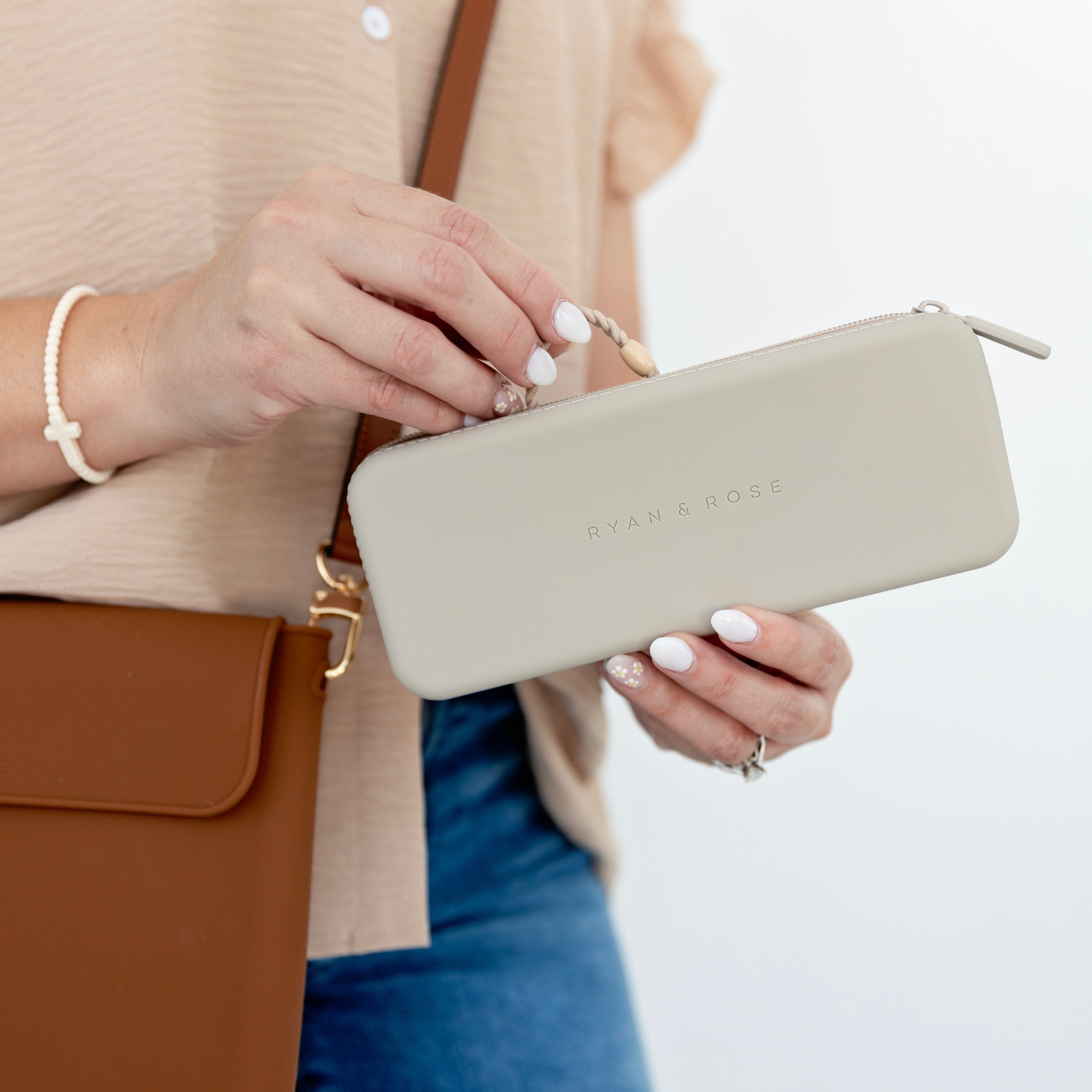 Woman with pouch