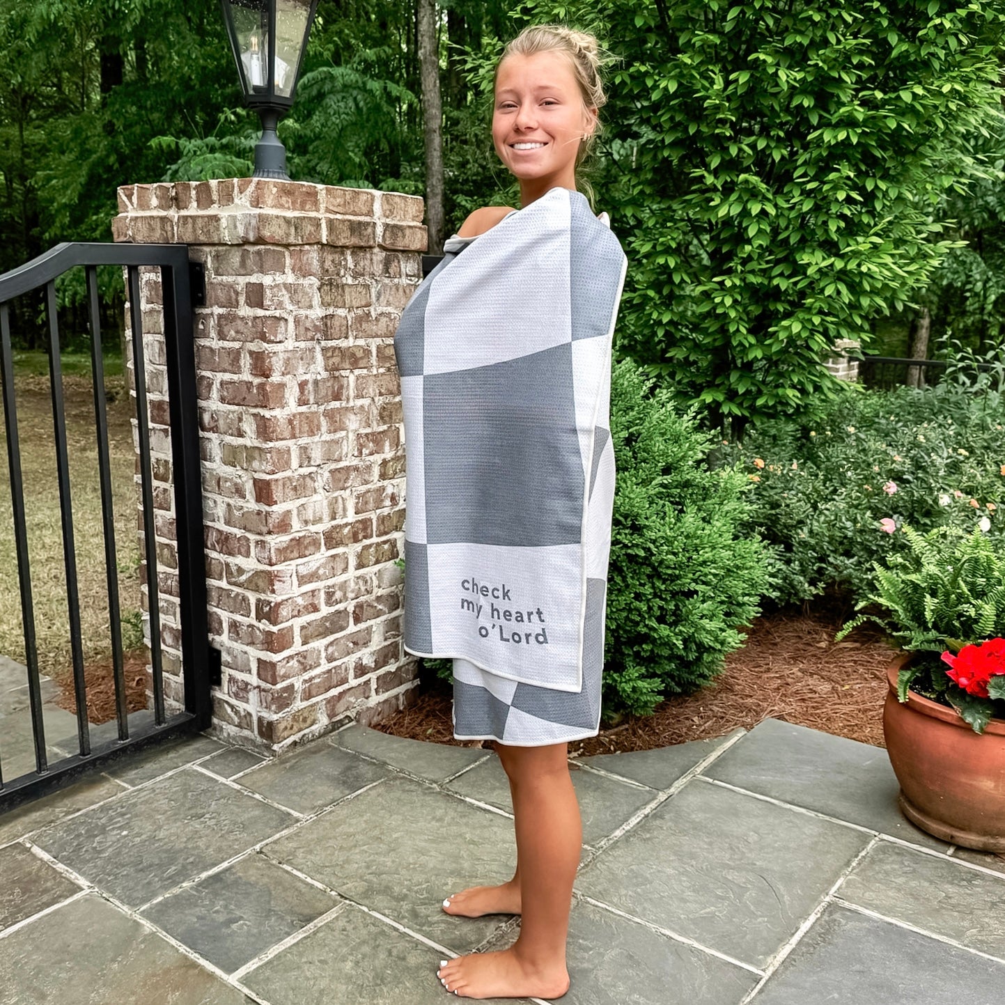 Kid with beach towel