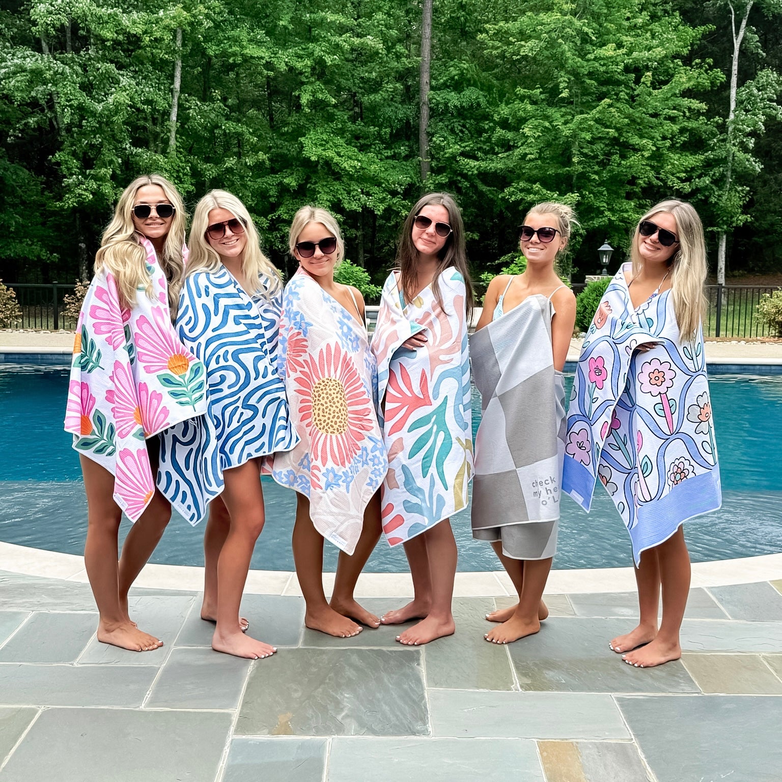 Kids with beach towel