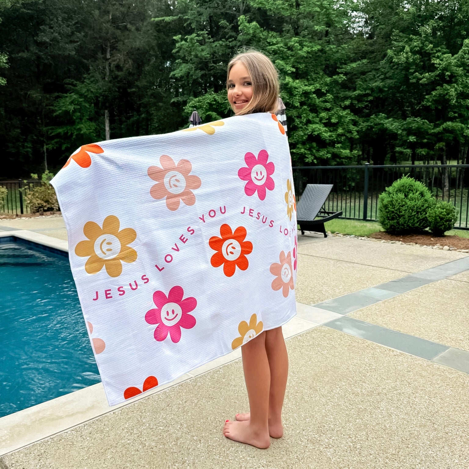 Kid with beach towel