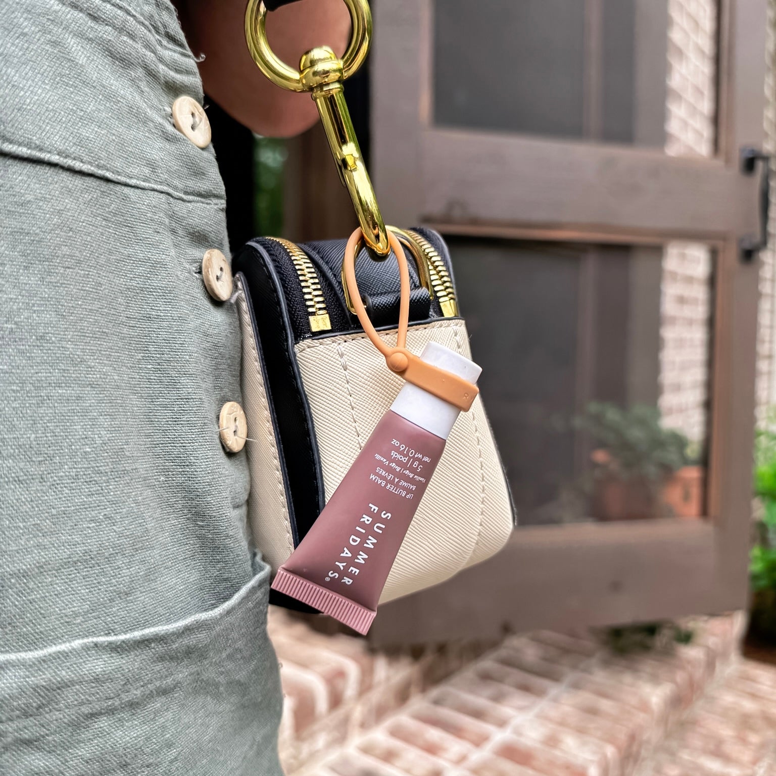 Lip balm holder on purse