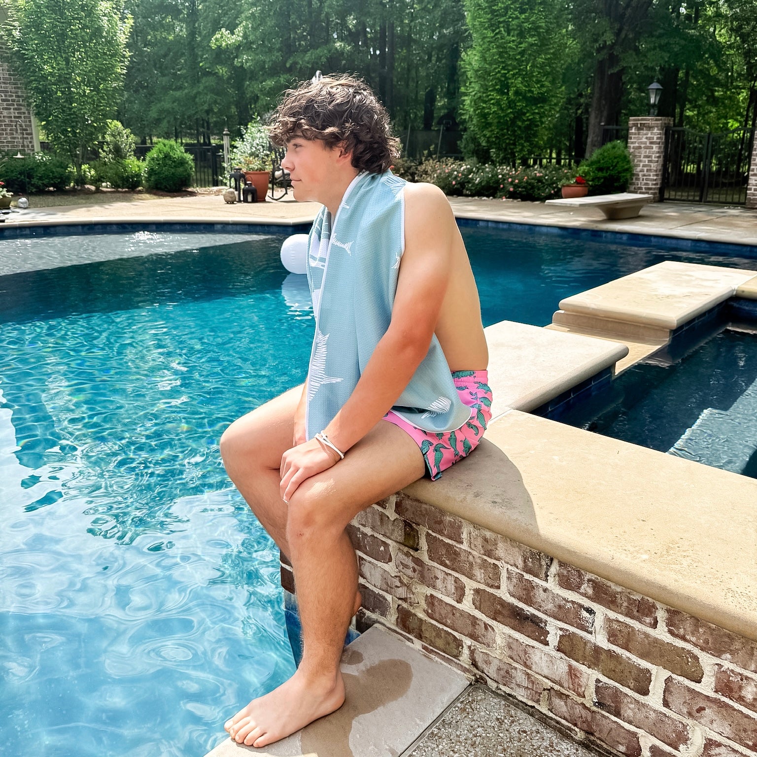 Kid with beach towel