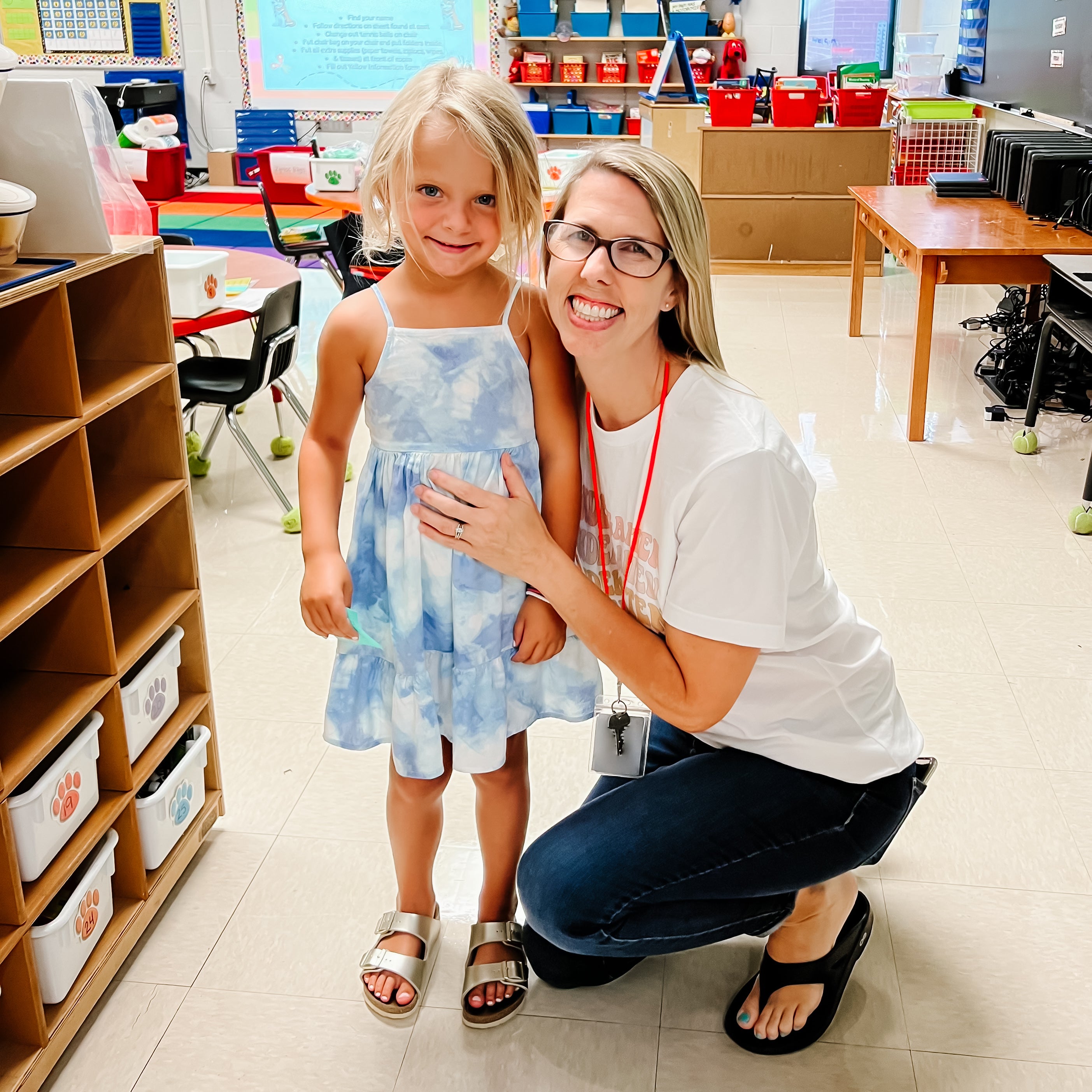 Teacher and student in a classroom setting