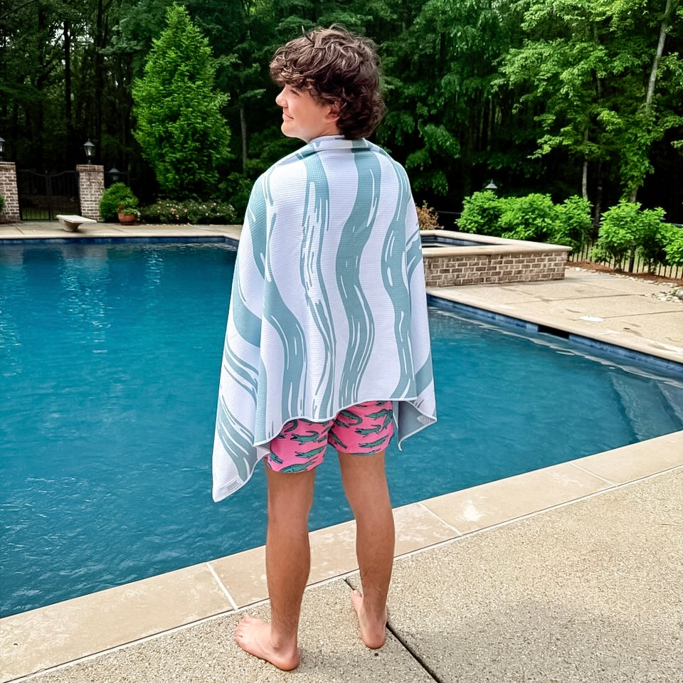 Kid with beach towel