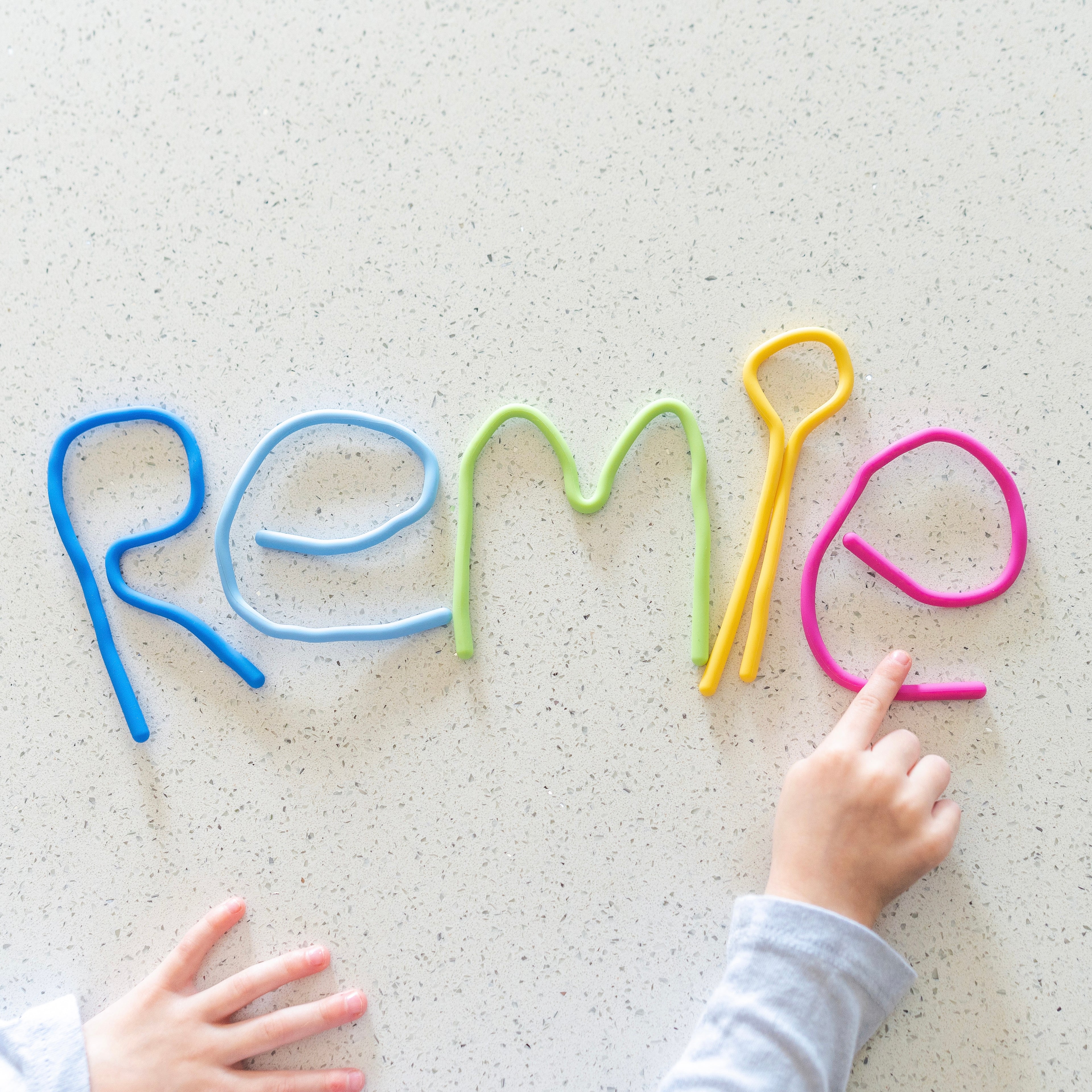 Girl spelled her name with Imagination Sticks