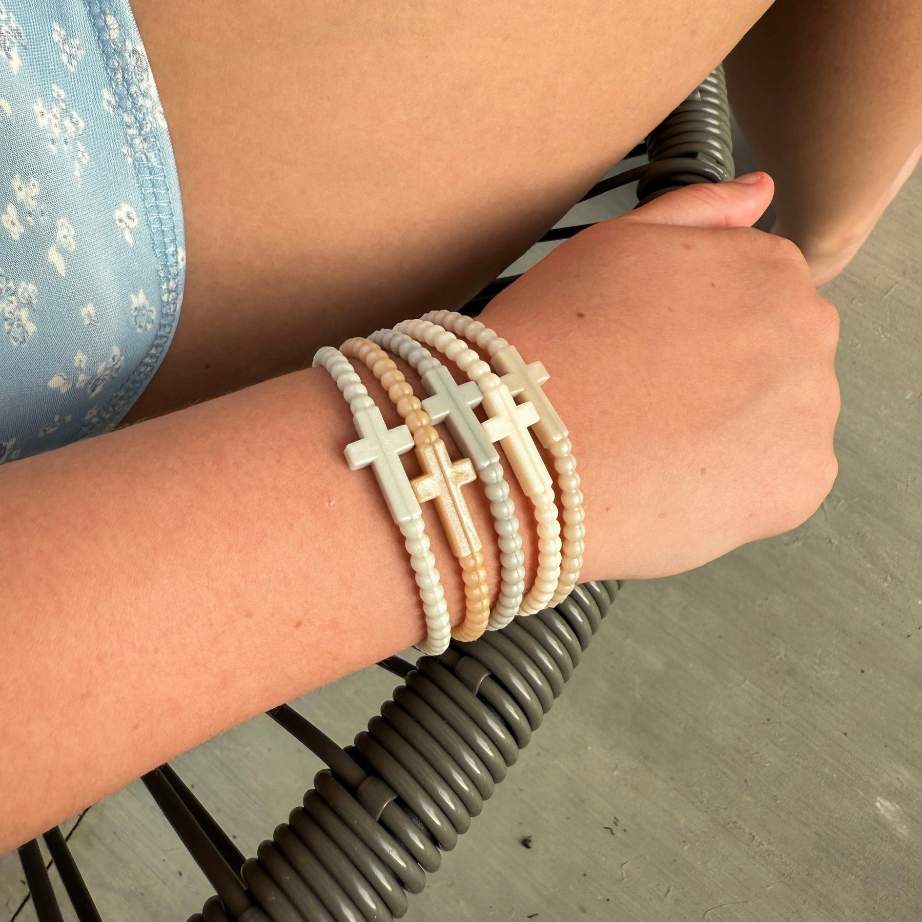 Girl wearing Jesus Bracelets