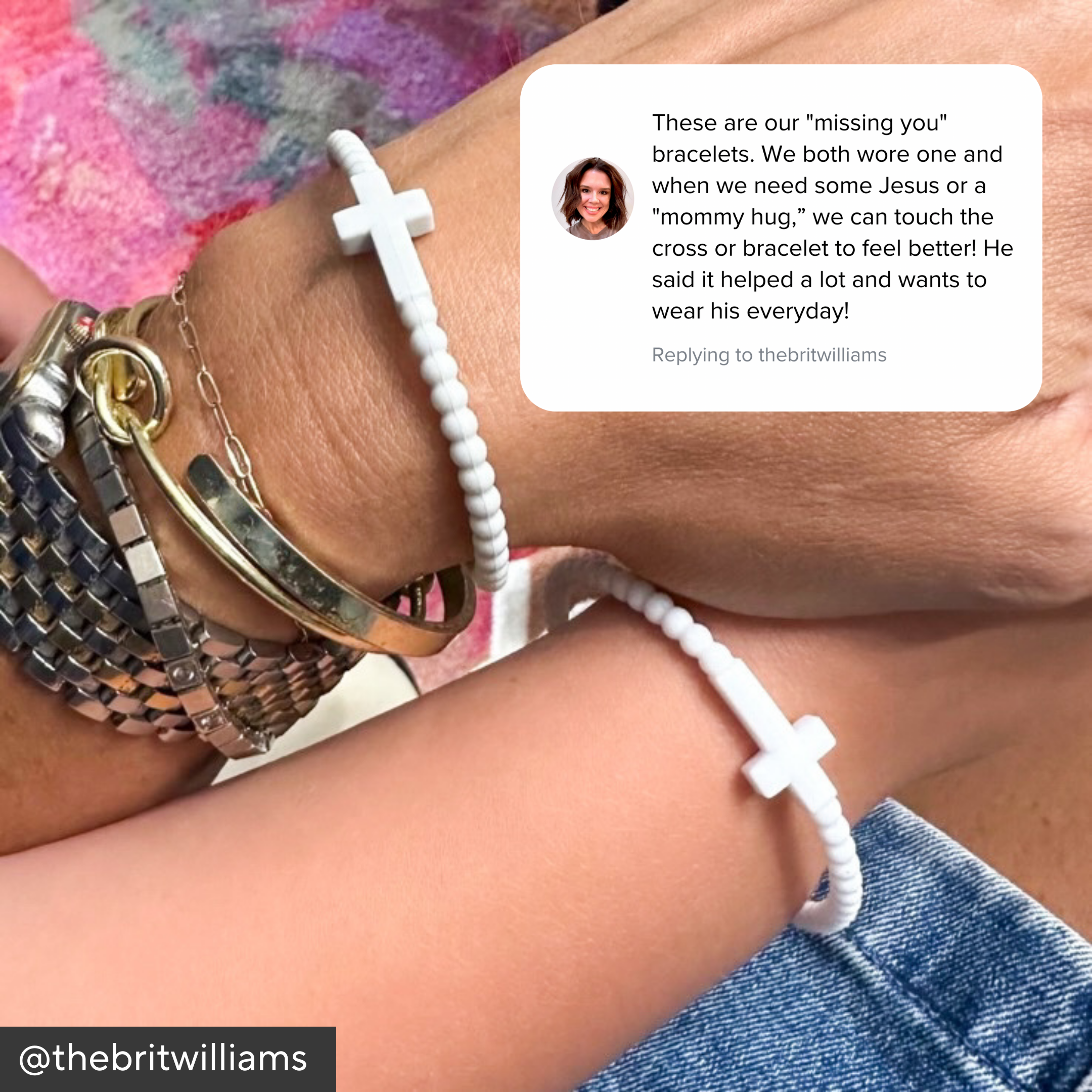 Hands with Jesus bracelets