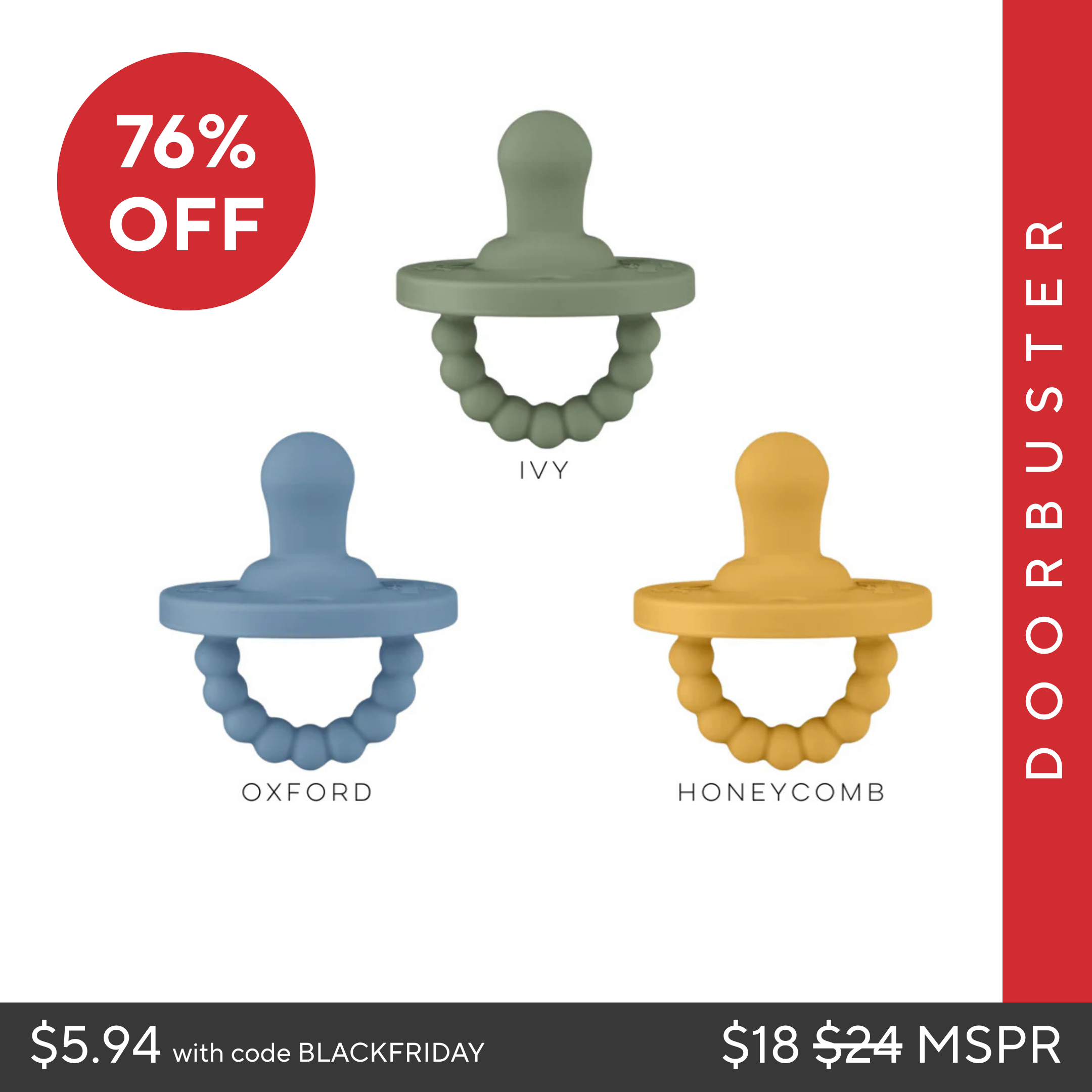 Cutie PAT Flat (0m+) Pacifier Value 3 Packs