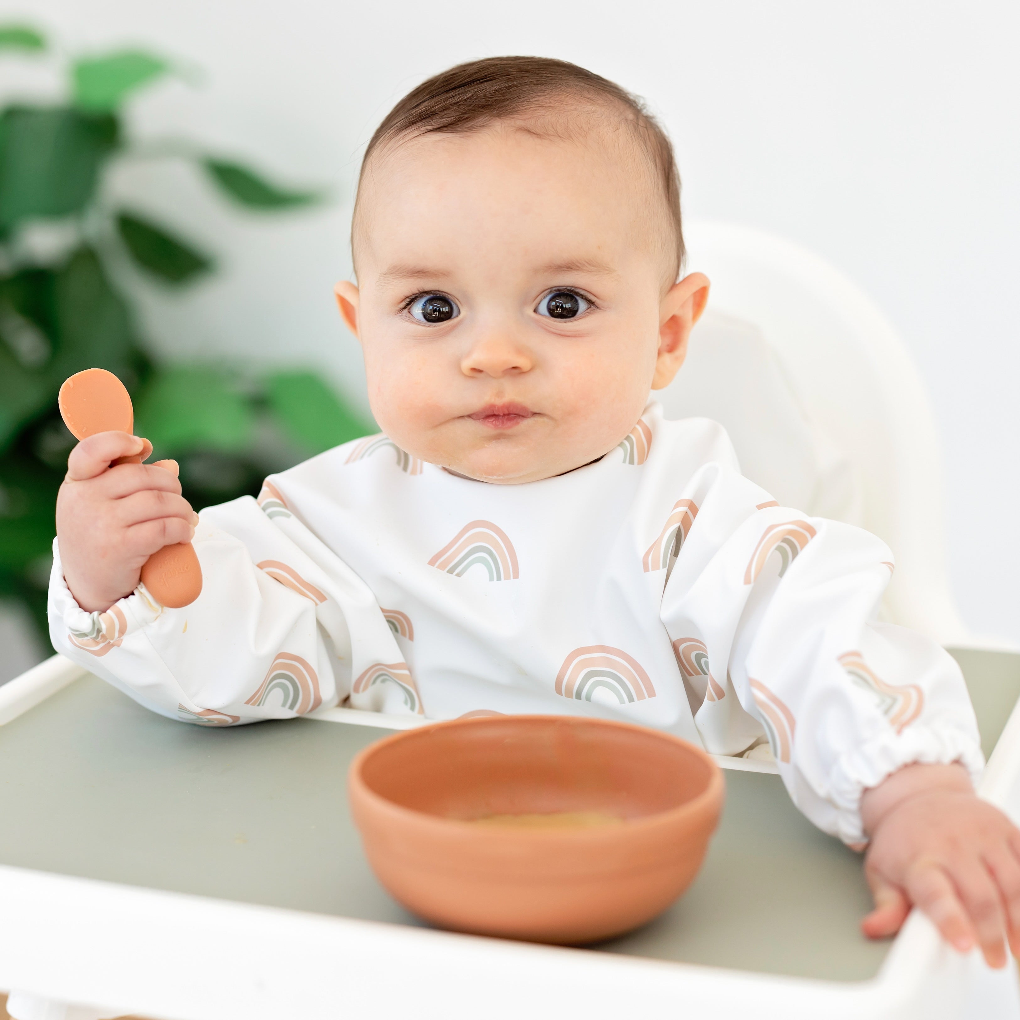 Baby eating with spoonie