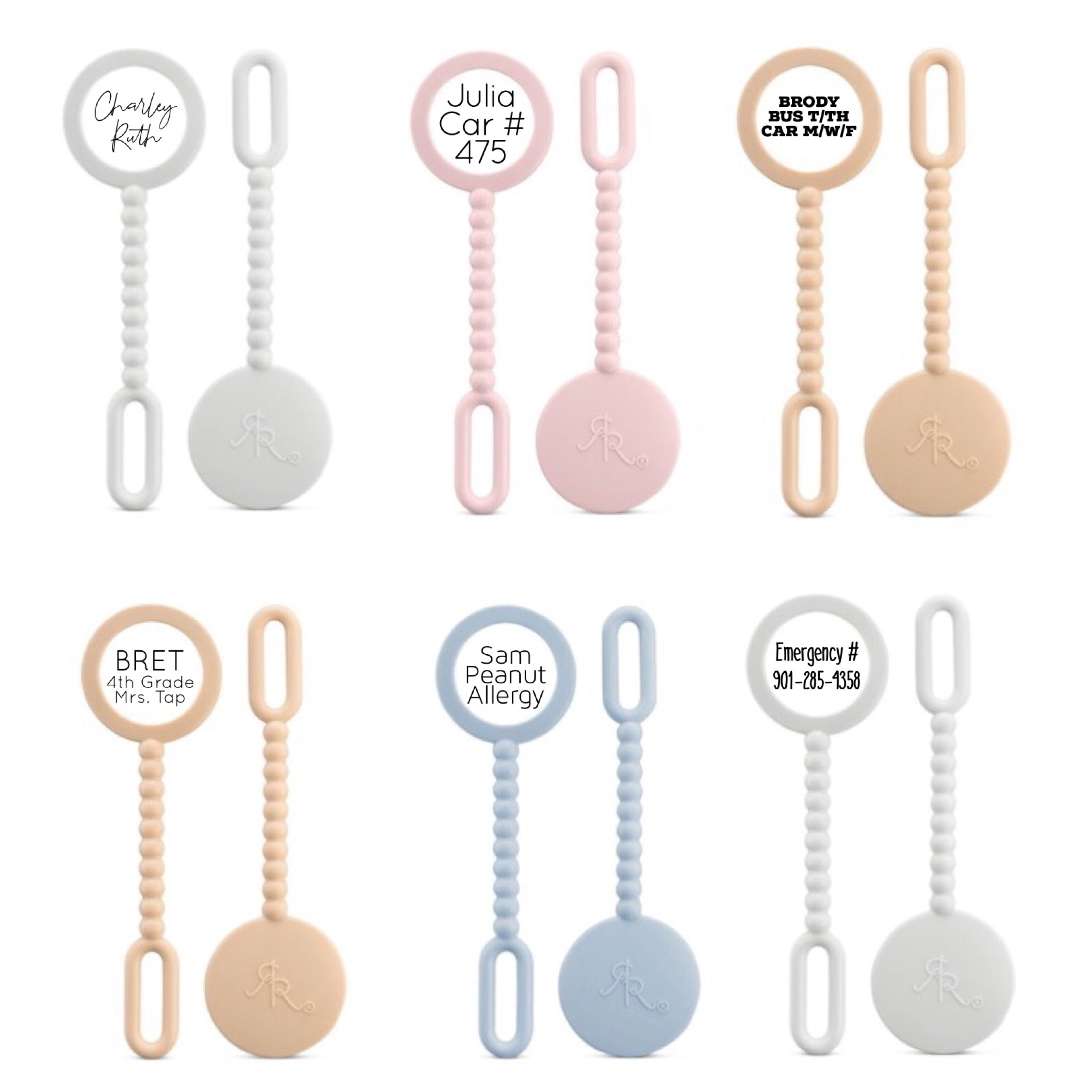 Cutie Tags with names written on the cards