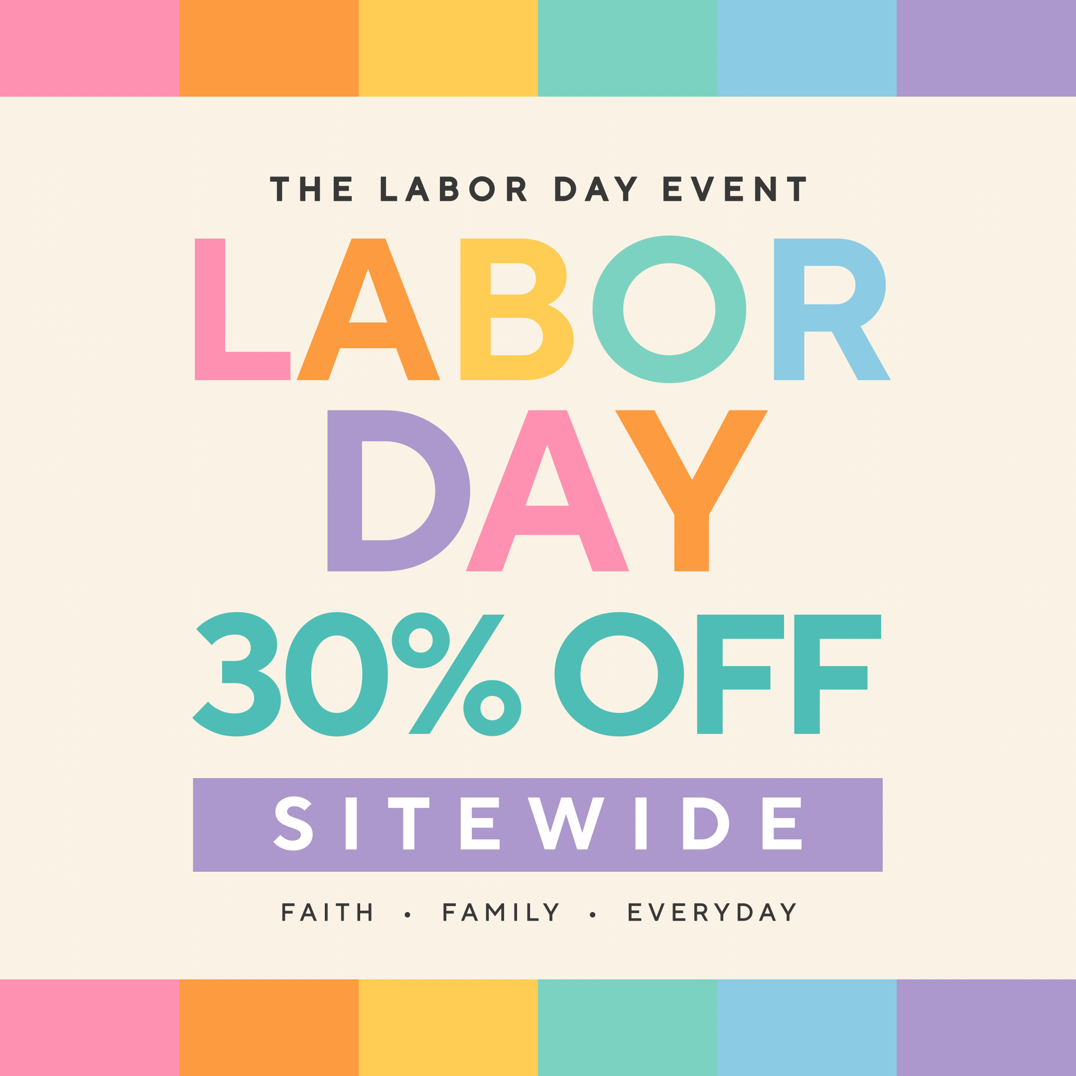 Labor Day sale 30% off sitewide