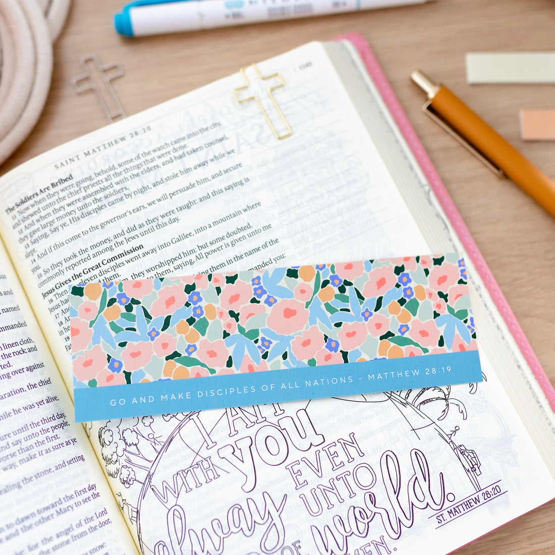 Bookmark and cross paper clips