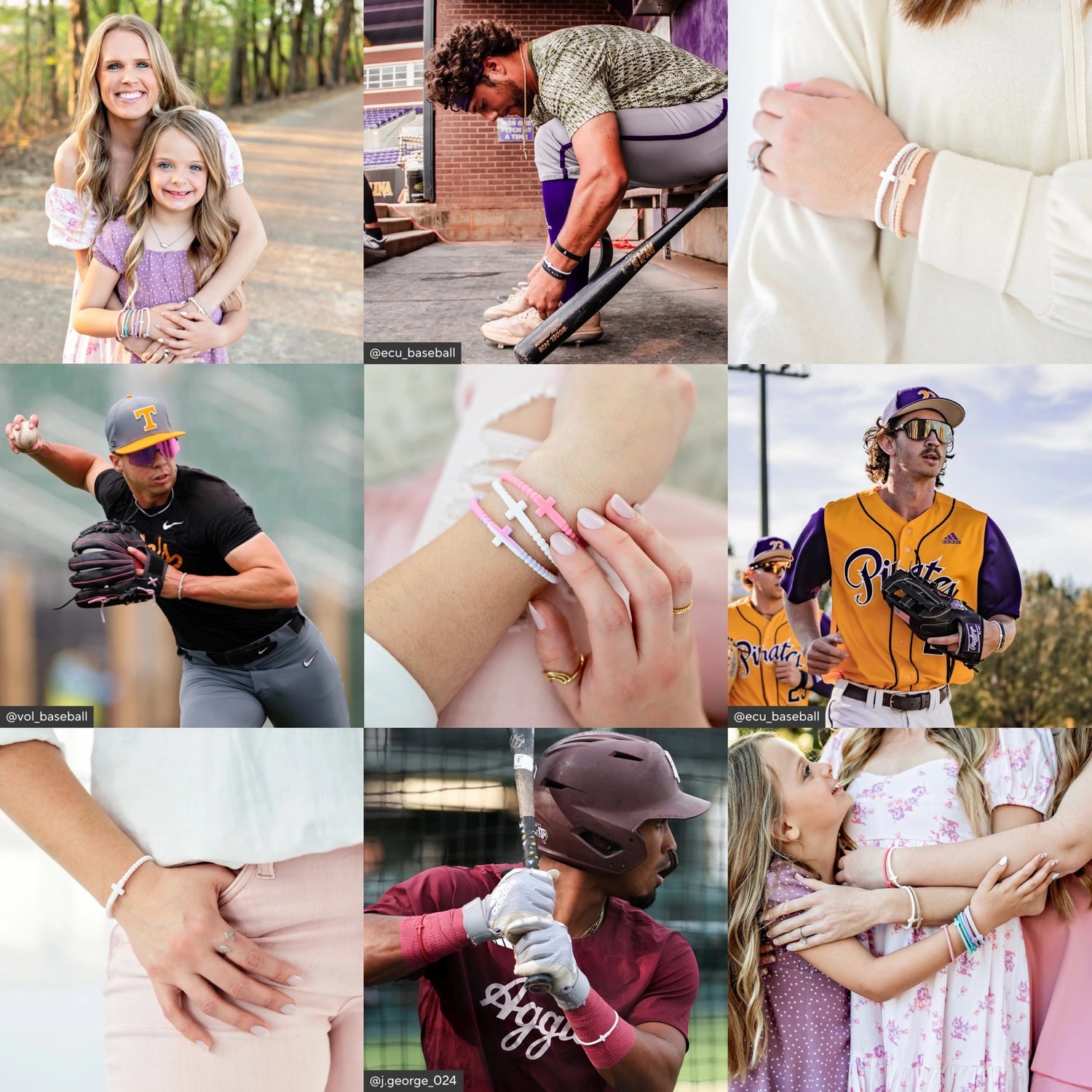 Collage of various images including people, sports activities, and close-up shots.