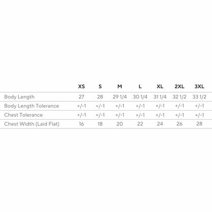 Size chart