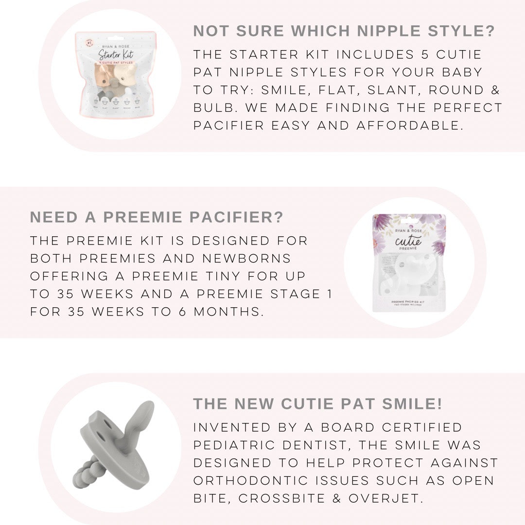 Cutie PAT Starter Kit, Preemie Kit and Smile.