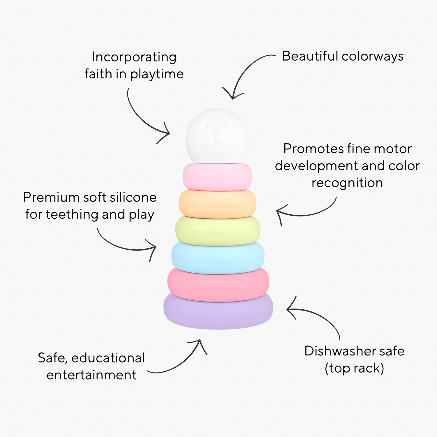 Cross Stacker Toy - Faith Into Playtime | Ryan & Rose Ryan And Rose Cross Stacker Toy - Faith Into Playtime | Ryan & Rose Ryan And Rose