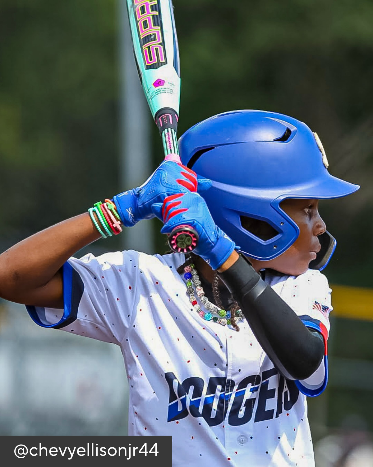 Baseball player wearing Jesus Bracelets
