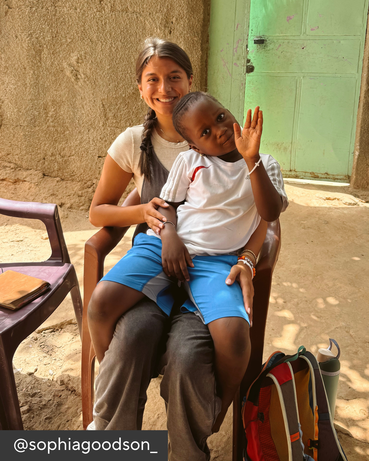 Woman holding a child