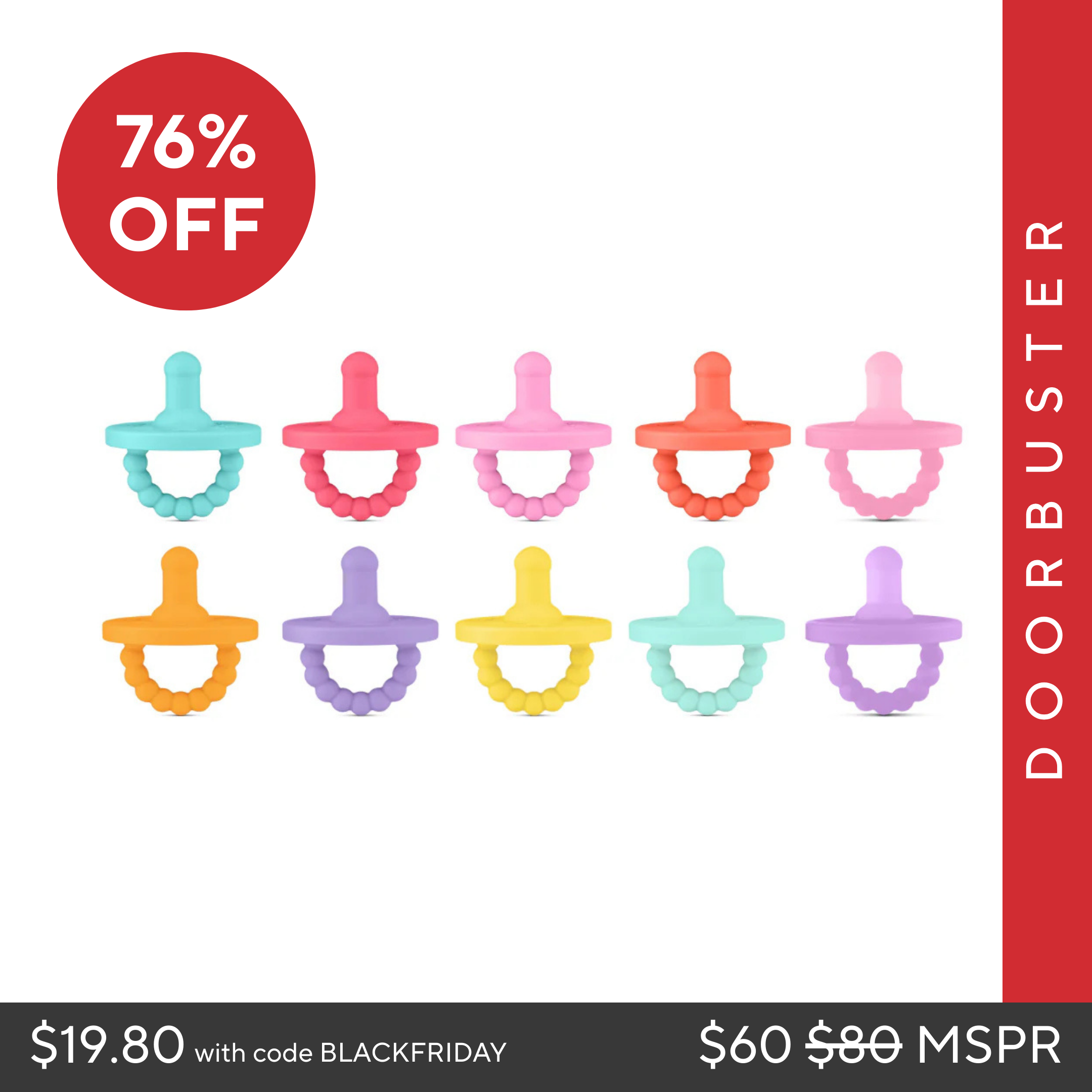 Cutie PAT Round (0-6m) Pacifier Value 10 Packs