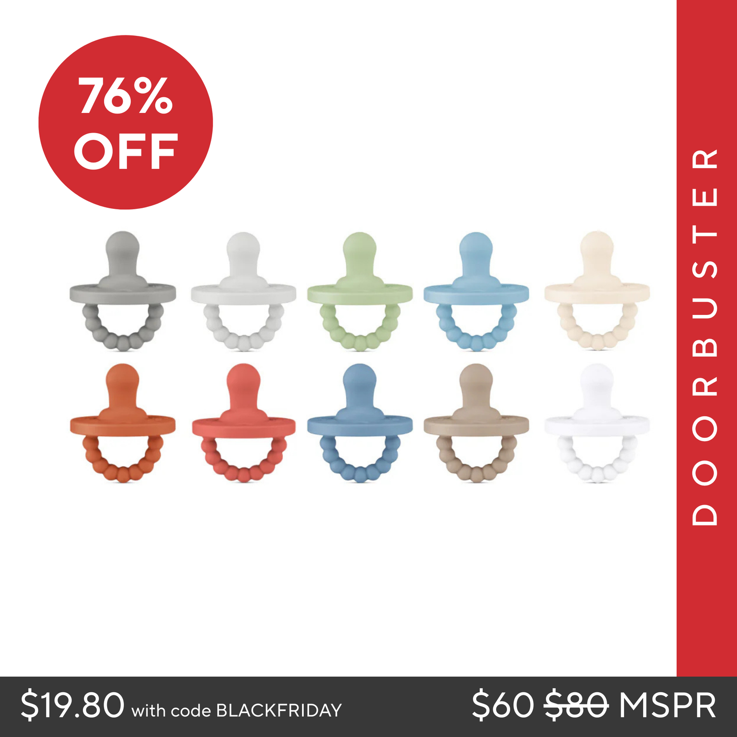 Cutie PAT Flat (0m+) Pacifier Value 10 Packs