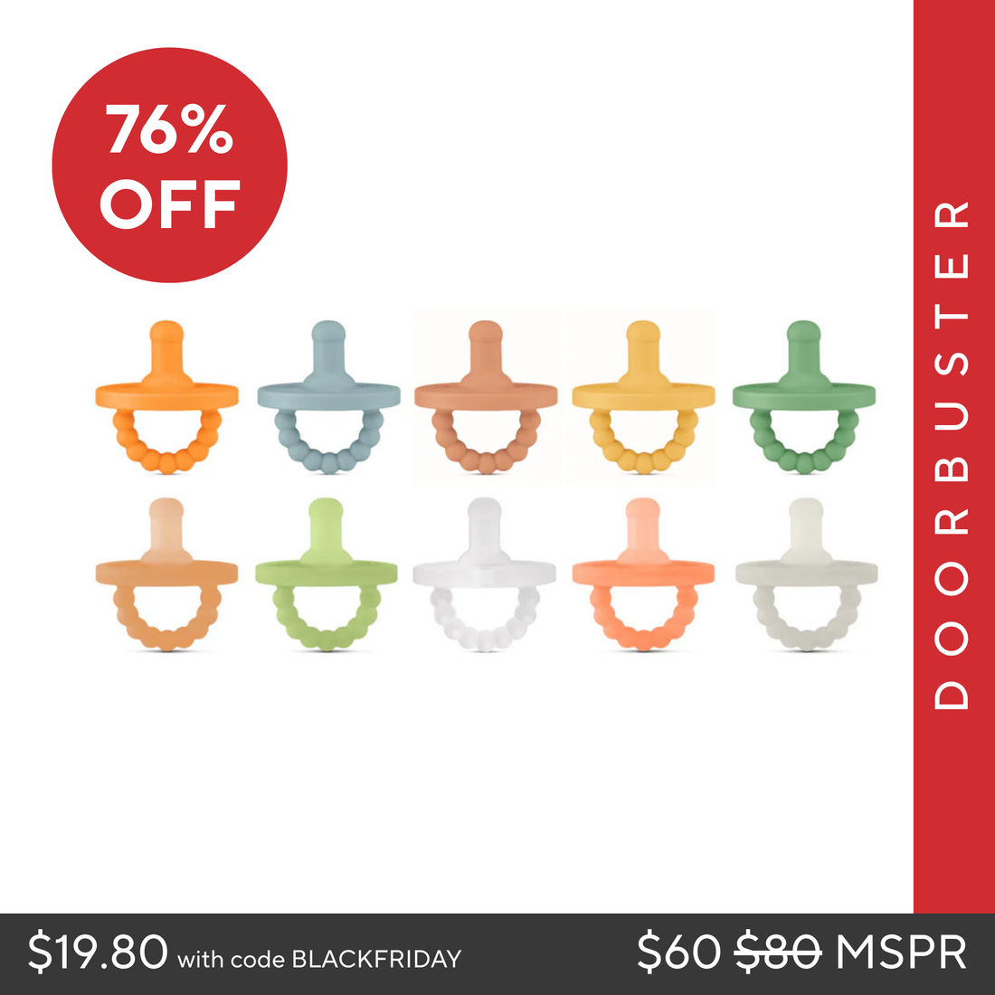 Cutie PAT Round (0m+) Pacifier Value 10 Packs