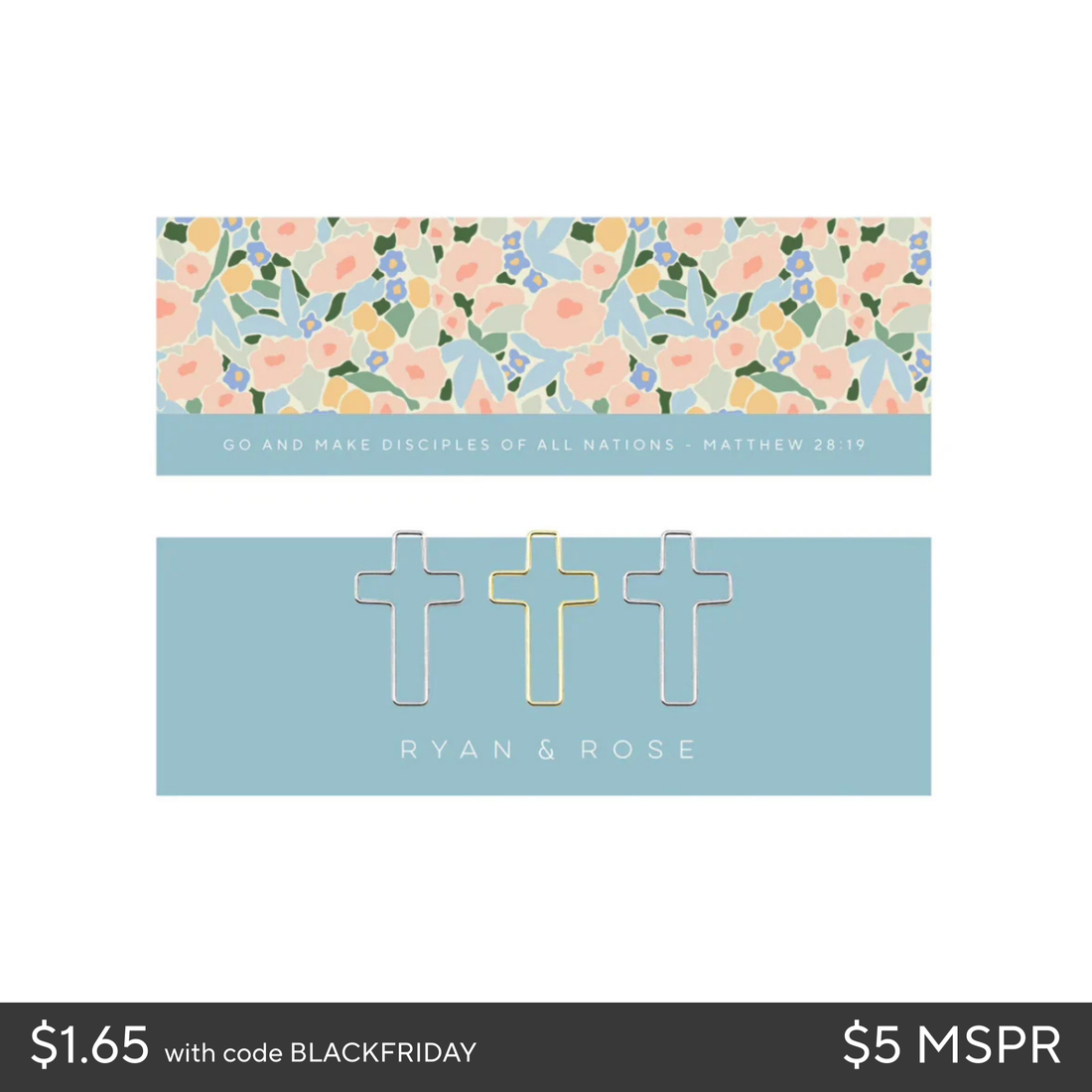 Bookmark + Cross Paper Clips