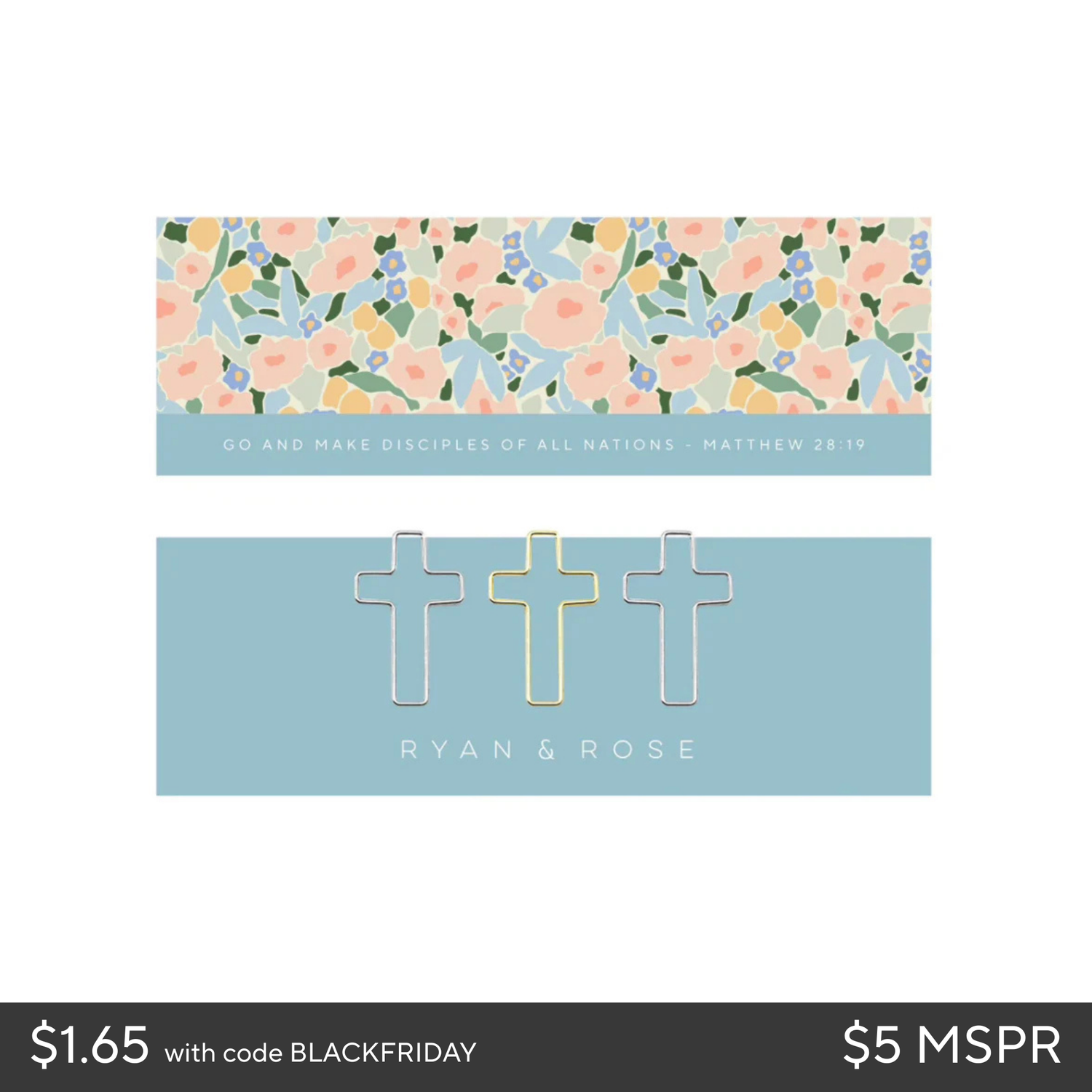 Bookmark + Cross Paper Clips