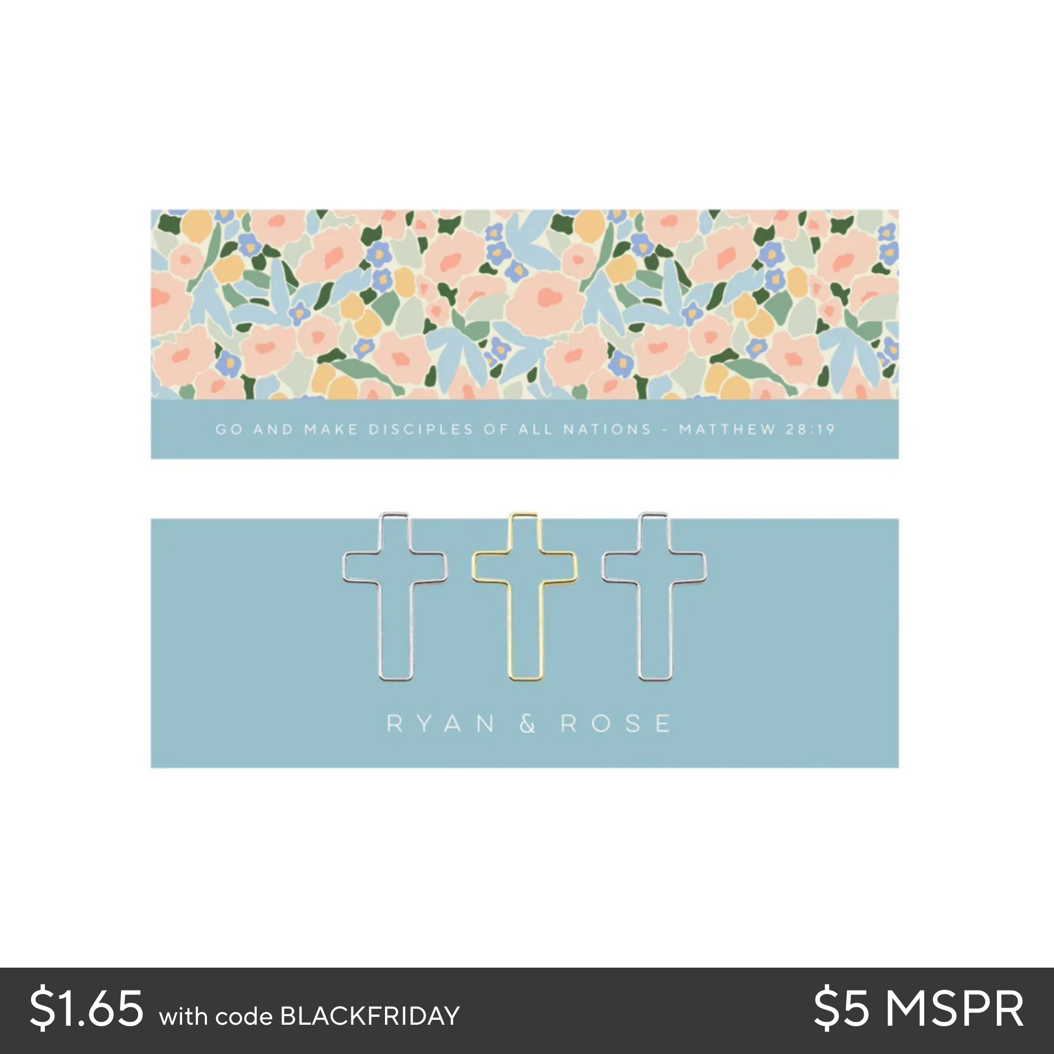 Bookmark + Cross Paper Clips