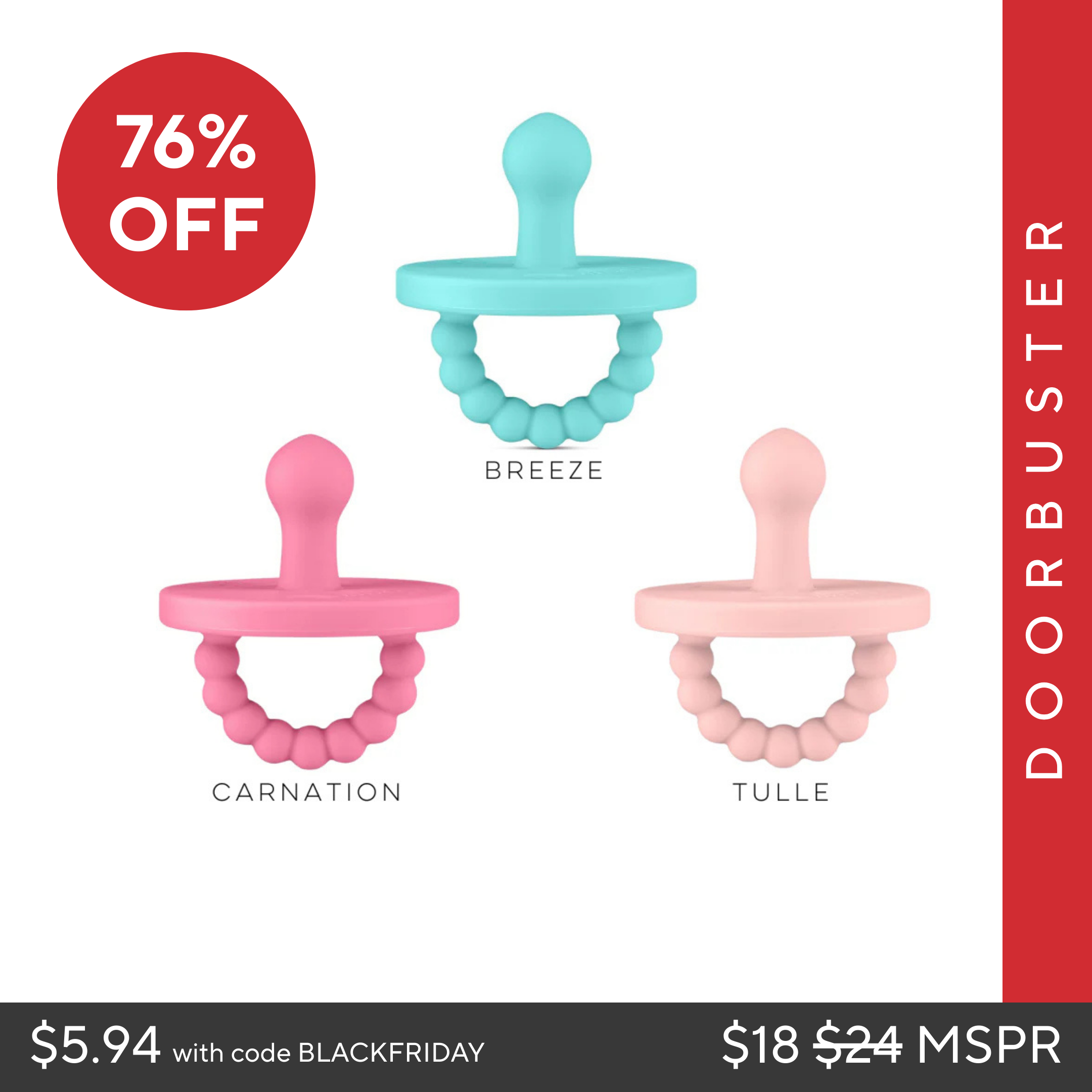 Cutie PAT Bulb (0-6m) Pacifier Value 3 Packs