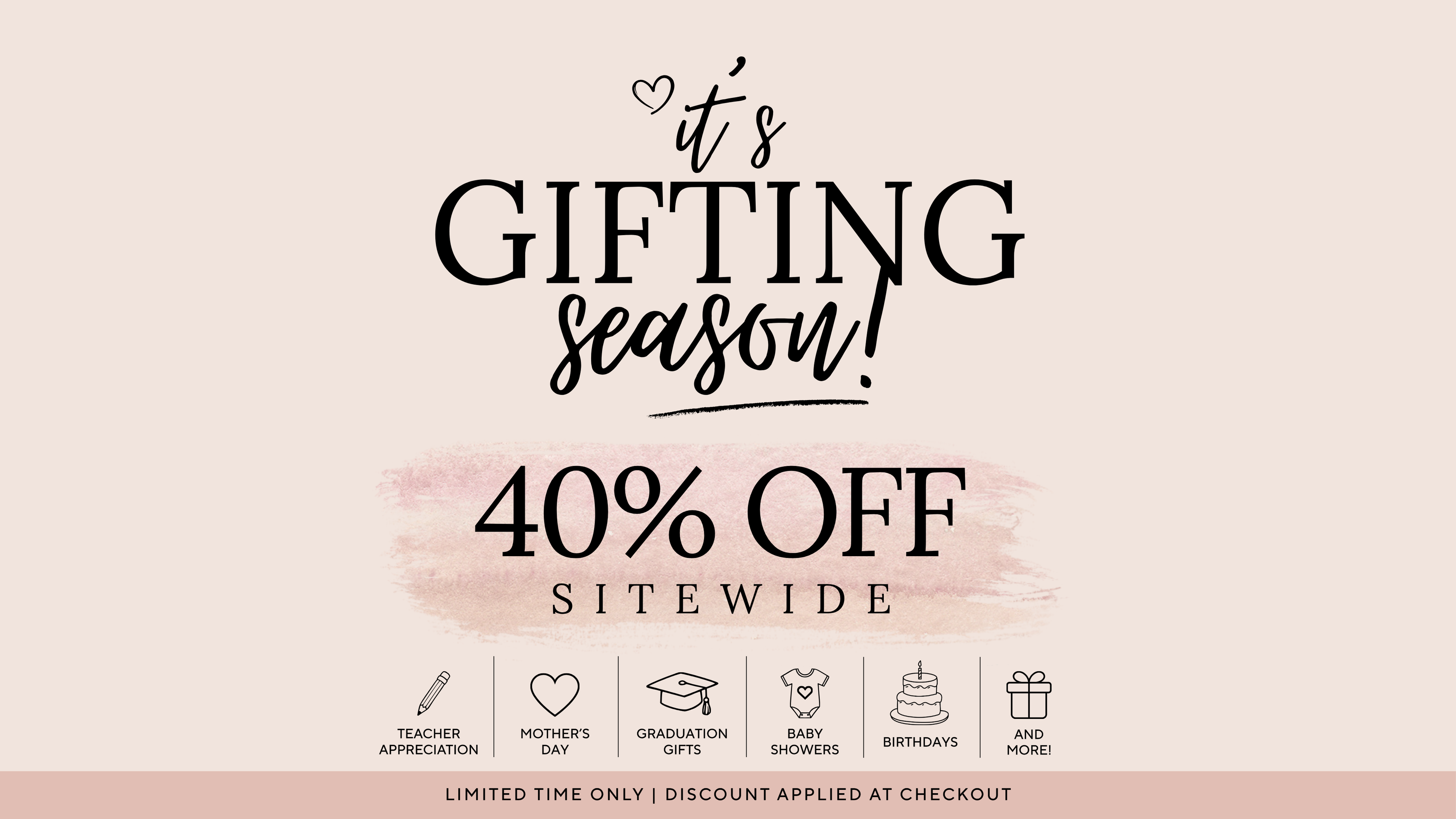 Promotional graphic 40% off site wide