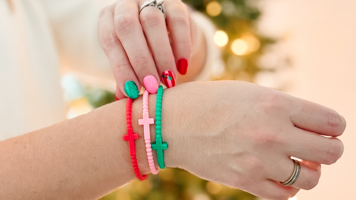 Woman wearing Jesus Bracelets