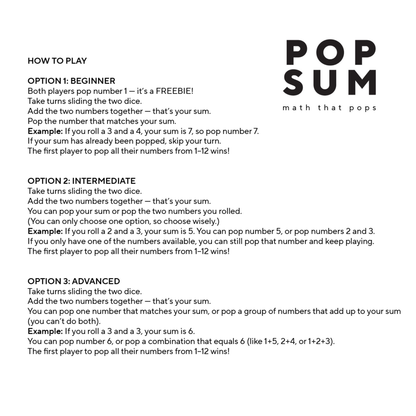 POP SUM Game