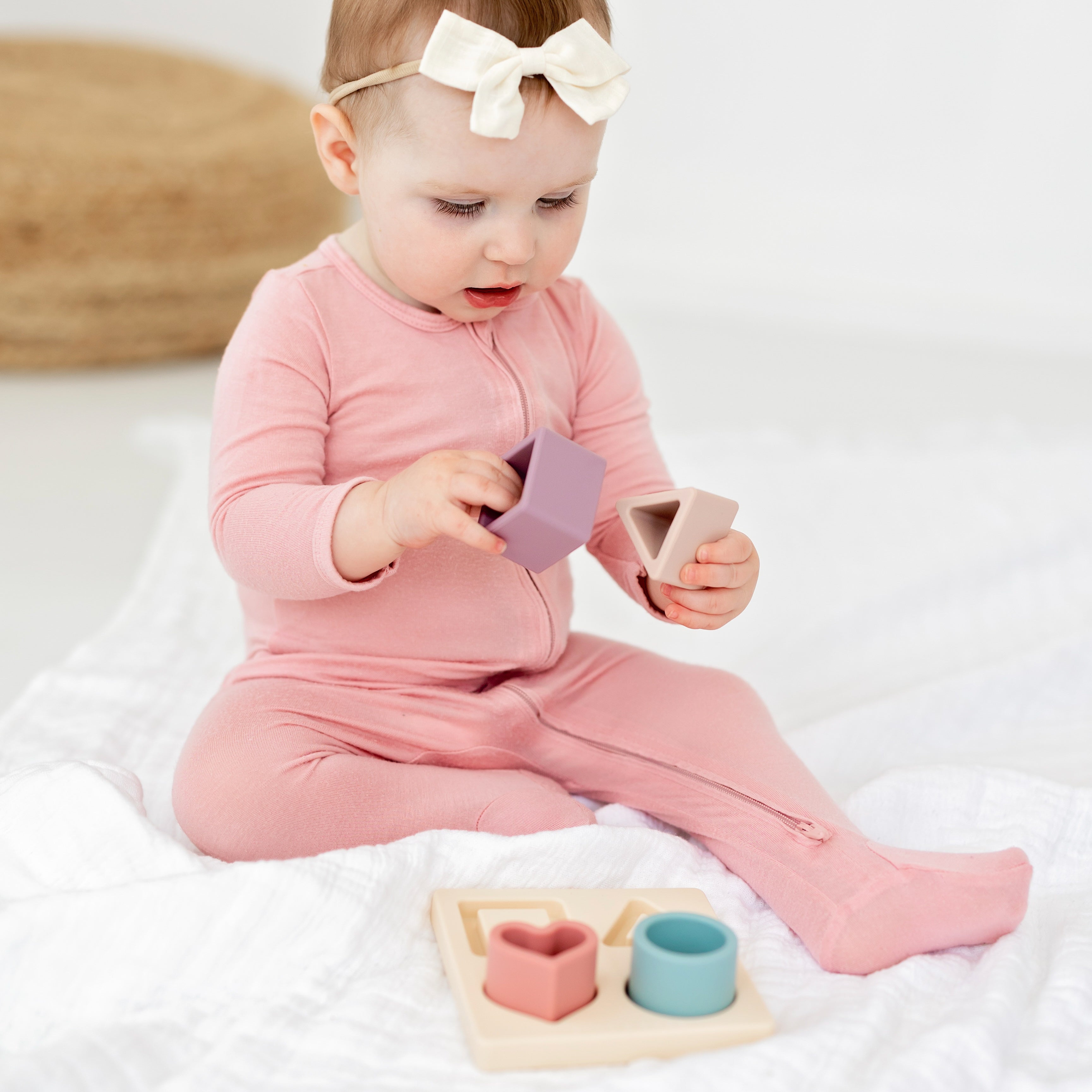 Toddler playing with puzzle